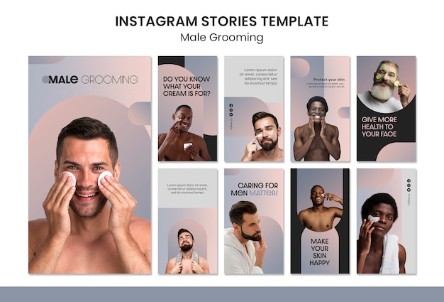 PSD gratuit histoires instagram de toilettage masculin