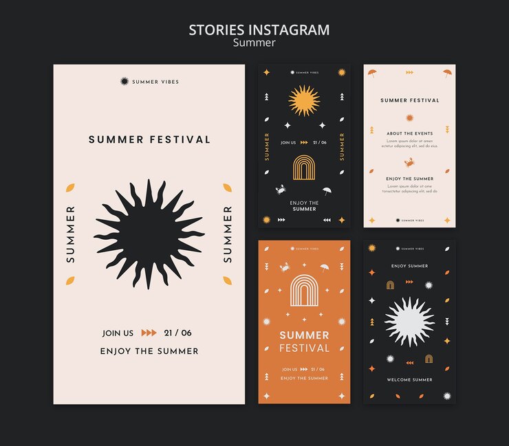 PSD gratuit histoires instagram des vacances d'été