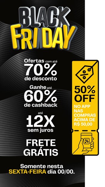 Histoires de modèles de médias sociaux Black Friday avec cashback