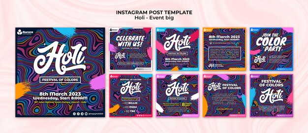 Holi Festival Instagram Posts