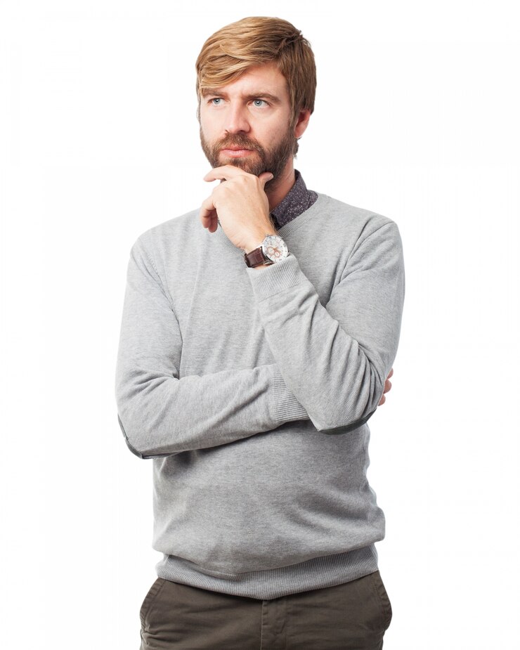 PSD gratuit homme caressant sa barbe