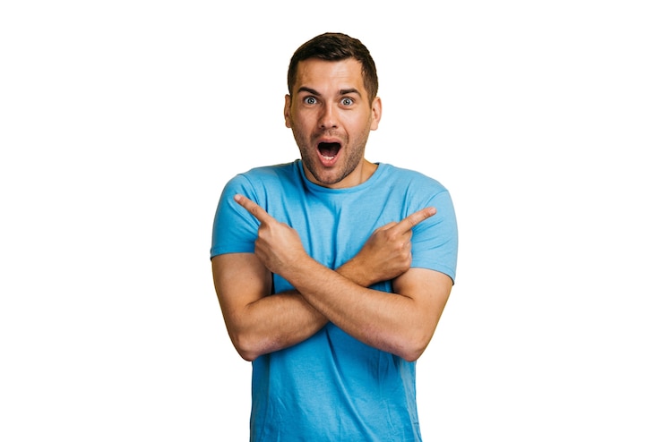 PSD gratuit homme expressif gesticulant