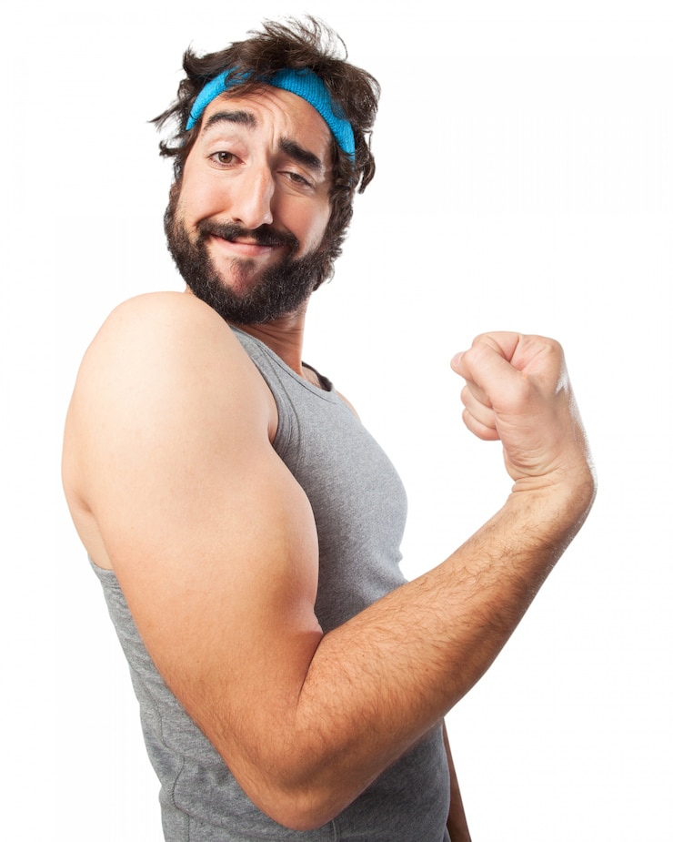 PSD gratuit l&#39;homme serrant le biceps