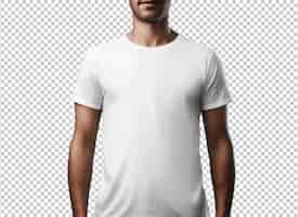 PSD gratuit homme sur un t-shirt blanc vierge isolé sur fond