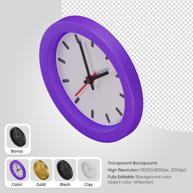 PSD gratuit horloge 3d