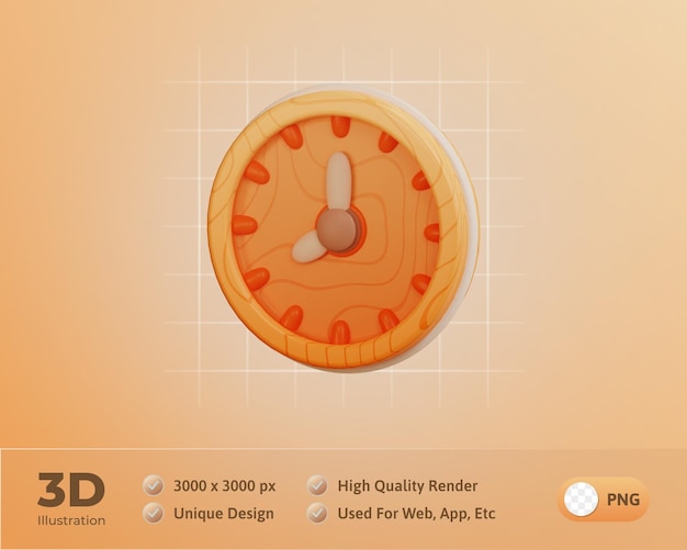 PSD gratuit horloge, icône, education, 3d, illustration