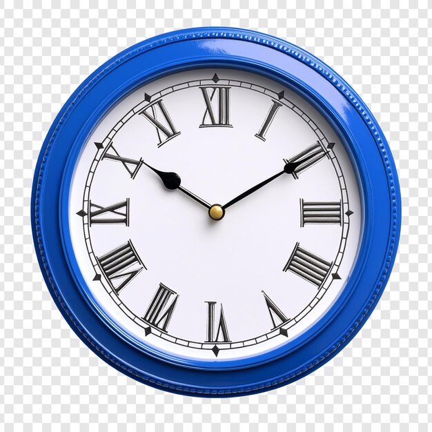 Horloge de mur bleue classique avec des chiffres romains