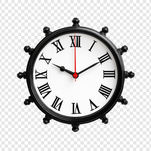 Horloge nautique avec des chiffres romains et une roue de navire