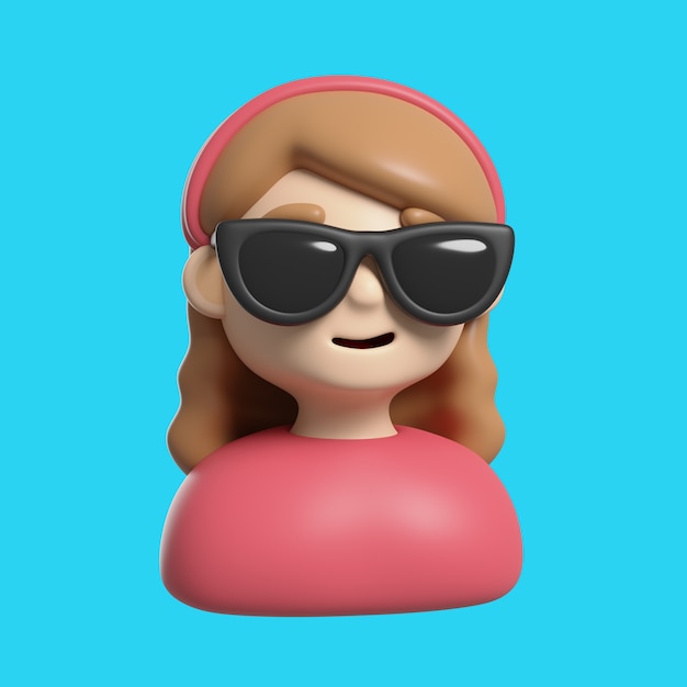 PSD gratuit icône 3d d'emoji d'avatar de fille