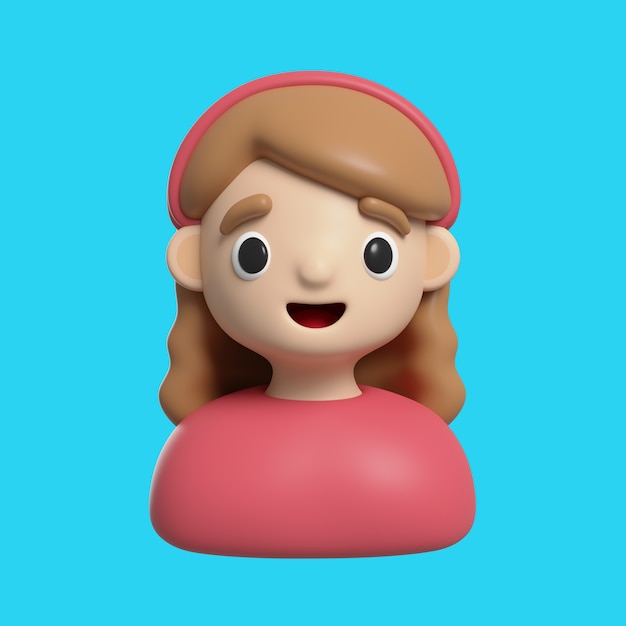 Icône 3d d'emoji d'avatar de fille