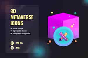 PSD gratuit icône 3d illustration cube modèle dimension