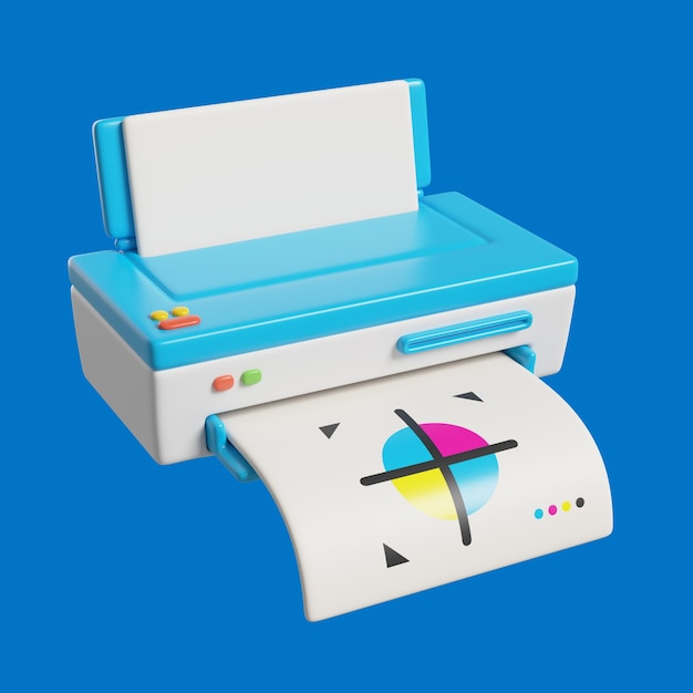 PSD gratuit icône 3d avec imprimante