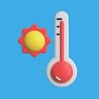 PSD gratuit icône 3d pour les conditions météorologiques avec une température chaude
