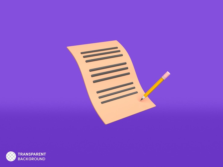 PSD gratuit icône d'approbation de la paperasserie de bureau illustration de rendu 3d isolée