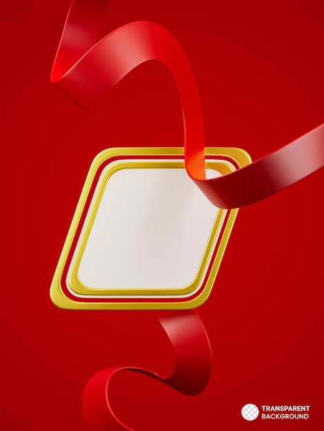 PSD gratuit icône de bannière de promotion de balise rouge illustration de rendu 3d isolée