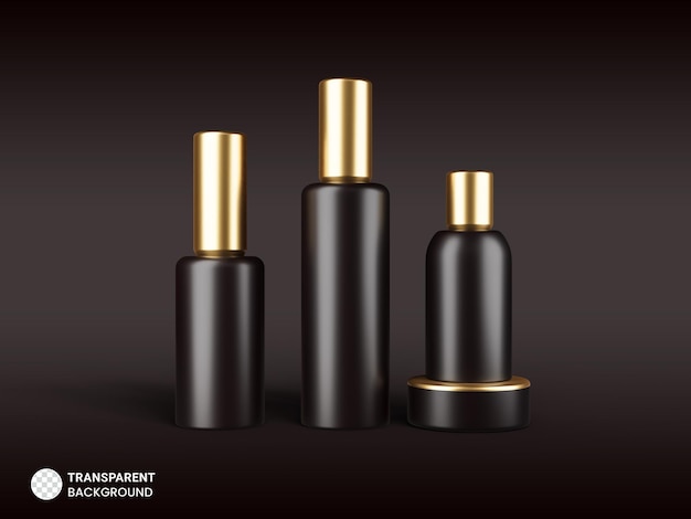 PSD gratuit icône de bouteille cosmétique brillant isolé illustration de rendu 3d