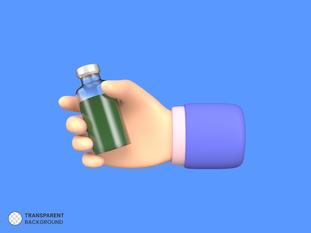 PSD gratuit icône de bouteille de vaccin illustration de rendu 3d