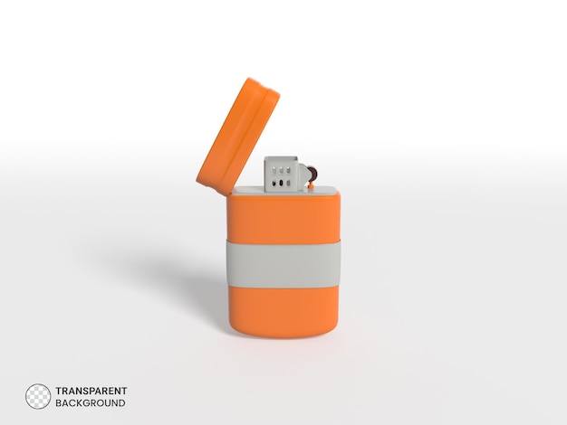 PSD gratuit icône de briquet rendu 3d isolé illustration