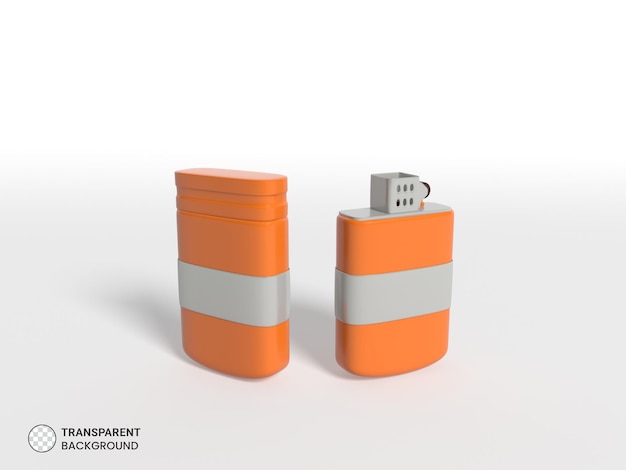 Icône de briquet rendu 3d isolé Illustration