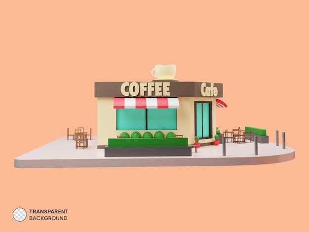 Icône de café isolé illustration de rendu 3d