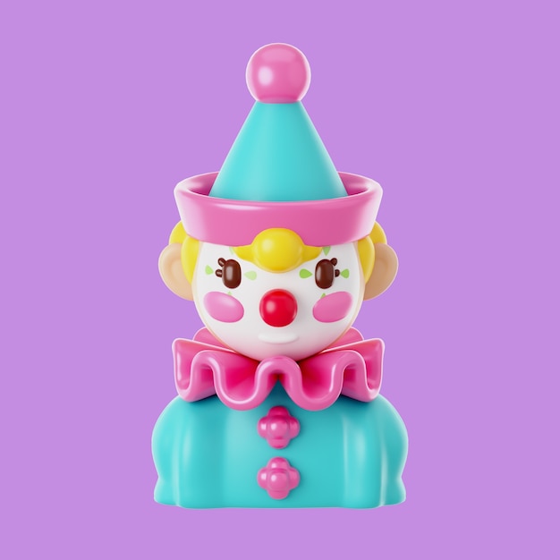 PSD gratuit icône de célébration 3d avec clown