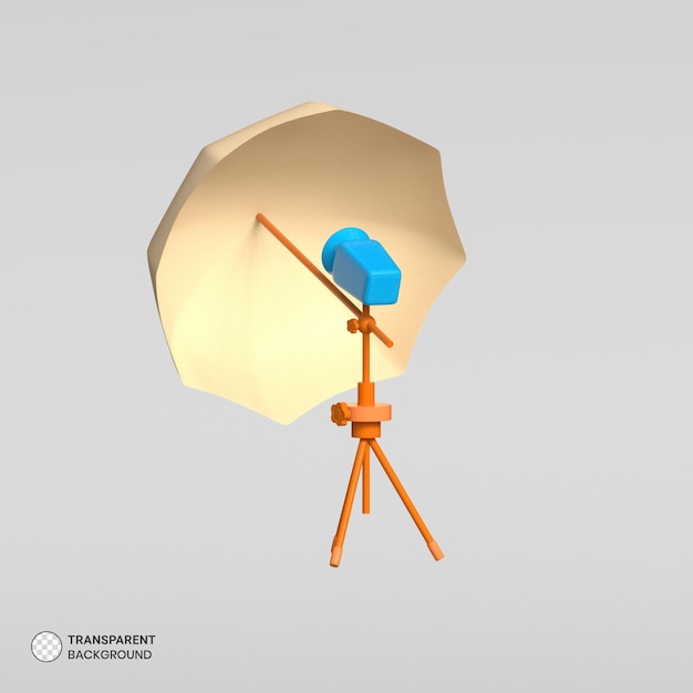 Icône De Configuration De L'appareil Photo Numérique Et De La Lumière De Studio Rendu 3d Isolé Illustration