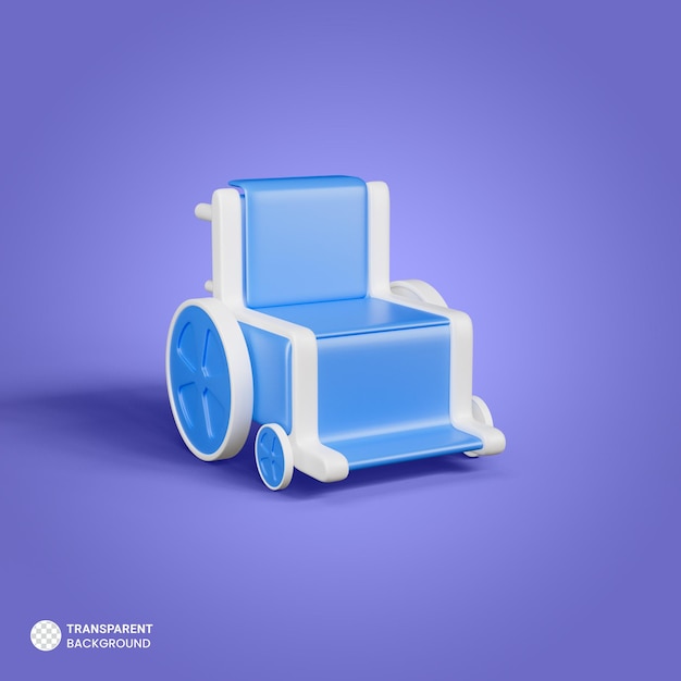 PSD gratuit icône de fauteuil roulant illustration de rendu 3d isolée