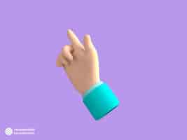 PSD gratuit icône de geste de pointage de la main isolé illustration de rendu 3d