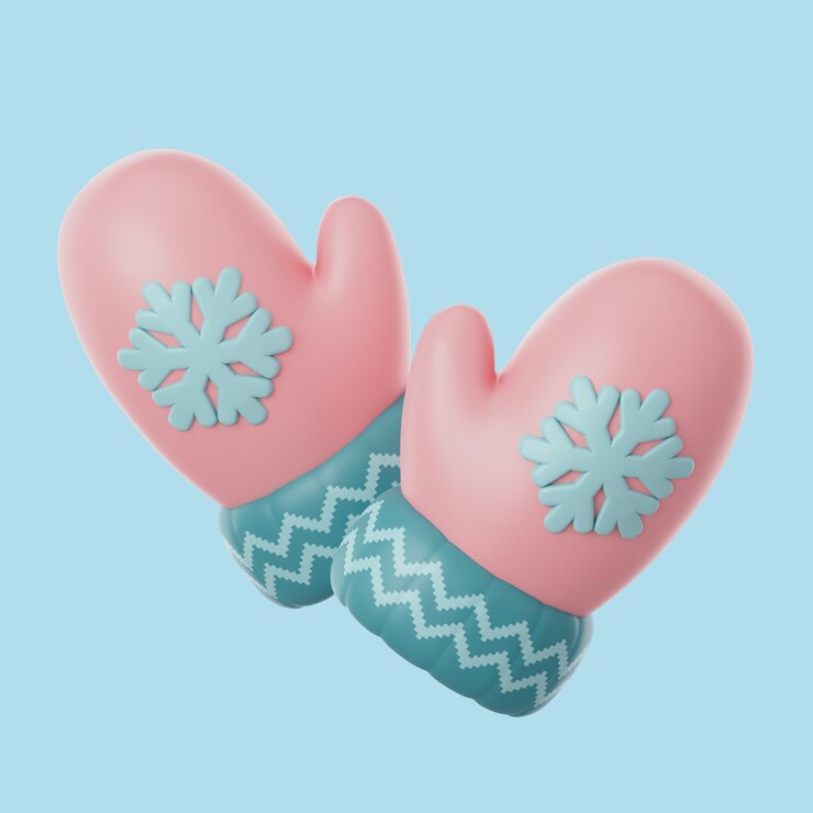 PSD gratuit icône d'hiver 3d avec mitaines