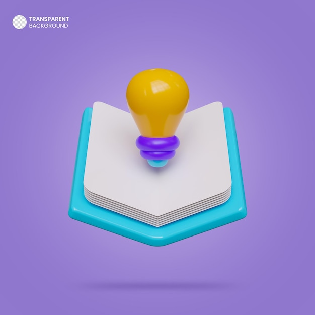 PSD gratuit icône de livre d'éducation de rendu 3d isolé