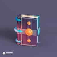 PSD gratuit icône de livre magique enchanté illustration de rendu 3d isolée