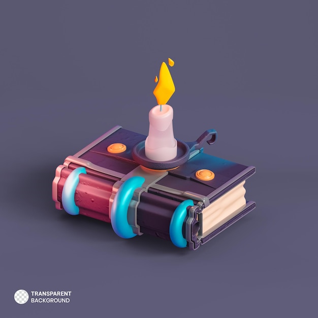 PSD gratuit icône de livre magique enchanté illustration de rendu 3d isolée