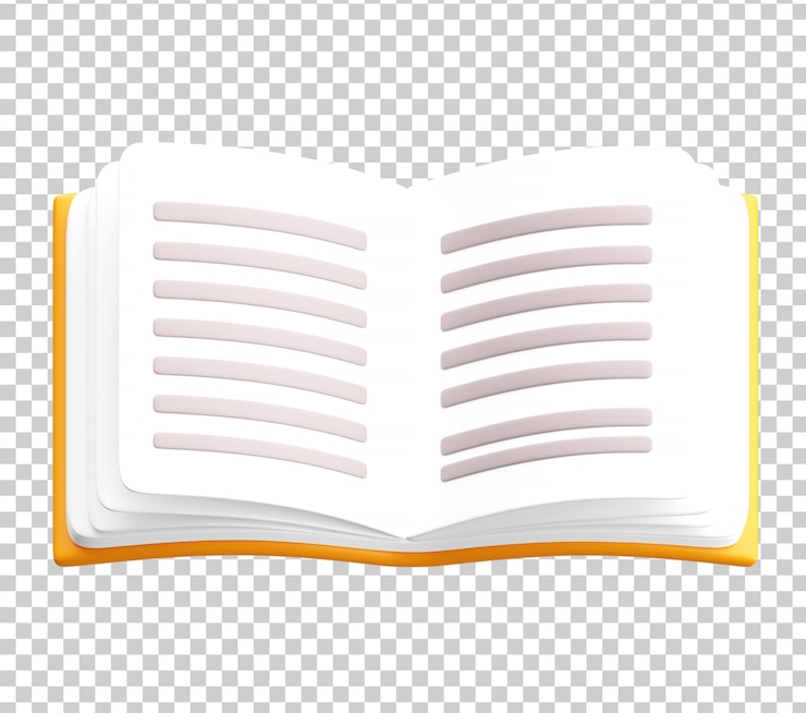 PSD gratuit icône de livre ouvert 3d de la vue supérieure pour l'éducation et la lecture