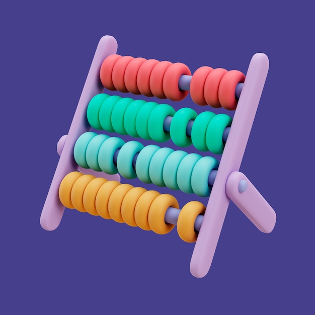 PSD gratuit icône de maternelle 3d avec boulier