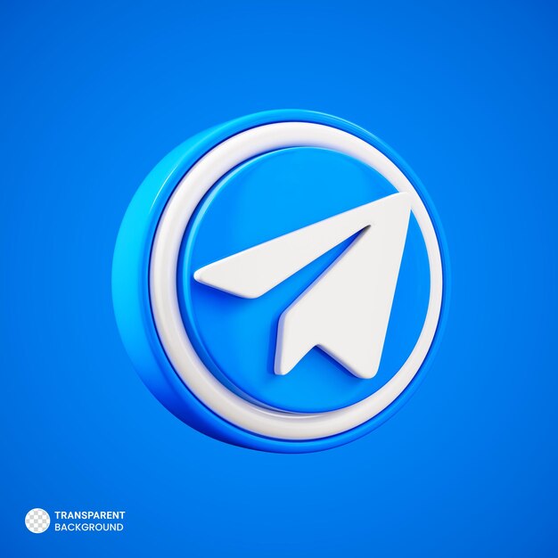 Icône de médias sociaux télégramme 3d