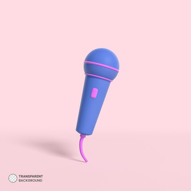 Icône de microphone de scène dynamique rendu 3d isolé Illustration