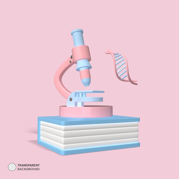 PSD gratuit icône de microscope illustration de rendu 3d isolée