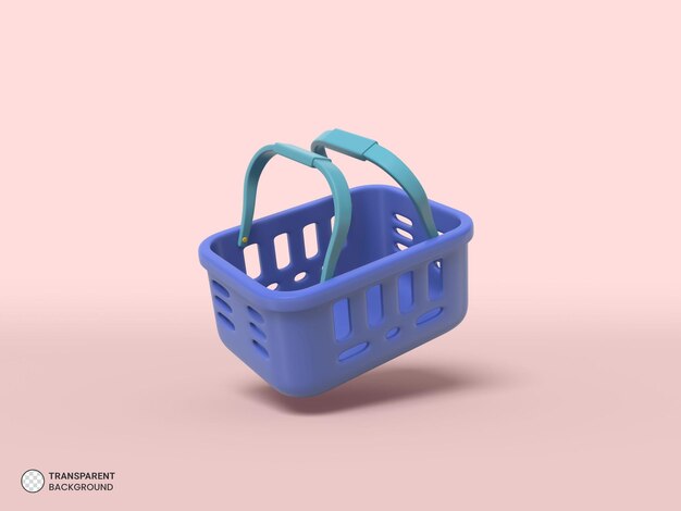 Icône de panier d'achat illustration de rendu 3d isolée