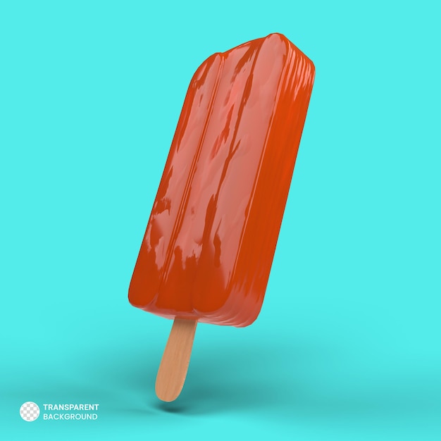 PSD gratuit icône de popsicle coloré illustration de rendu 3d isolé