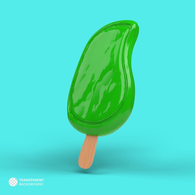 PSD gratuit icône de popsicle coloré illustration de rendu 3d isolé