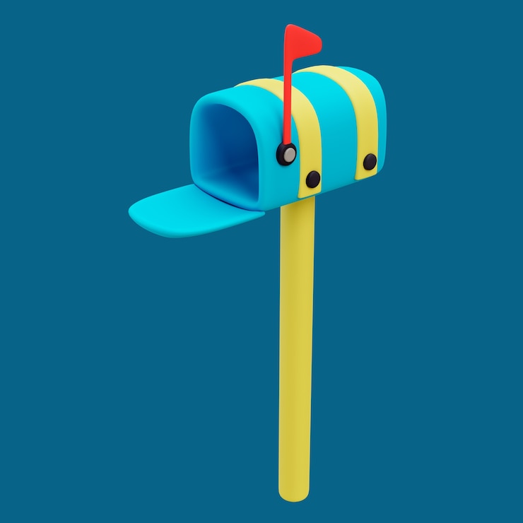 PSD gratuit icône de publication 3d avec boîte aux lettres