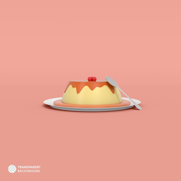 Icône de pudding rendu 3d isolé Illustration