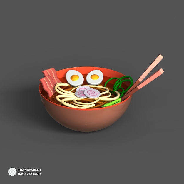 PSD gratuit icône ramen isolé rendu 3d ilustration