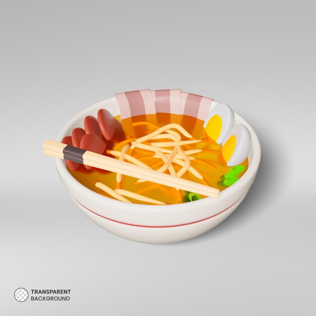 Icône Ramen isolé rendu 3d Ilustration