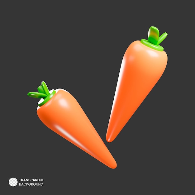Icône de rendu 3d carotte isométrique