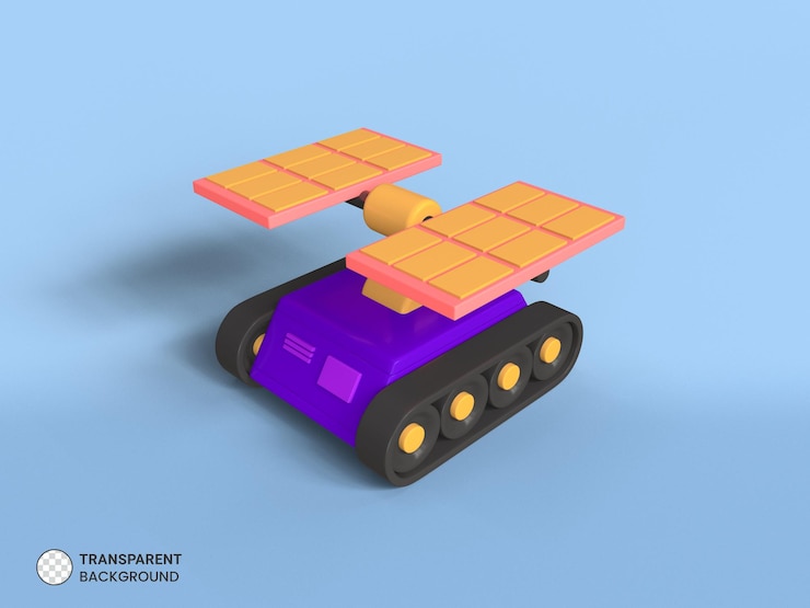 PSD gratuit icône de rover spatial illustration de rendu 3d isolée