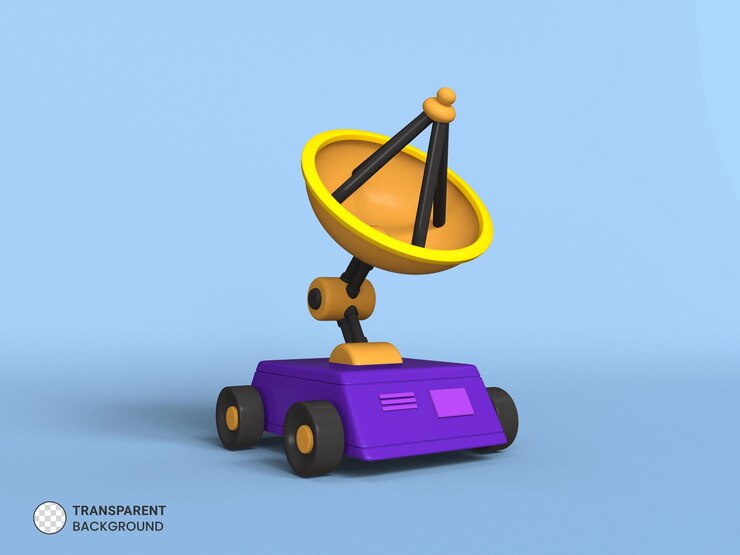 PSD gratuit icône de rover spatial illustration de rendu 3d isolée