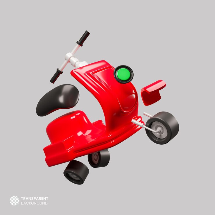 PSD gratuit icône de scooter 3d isolé