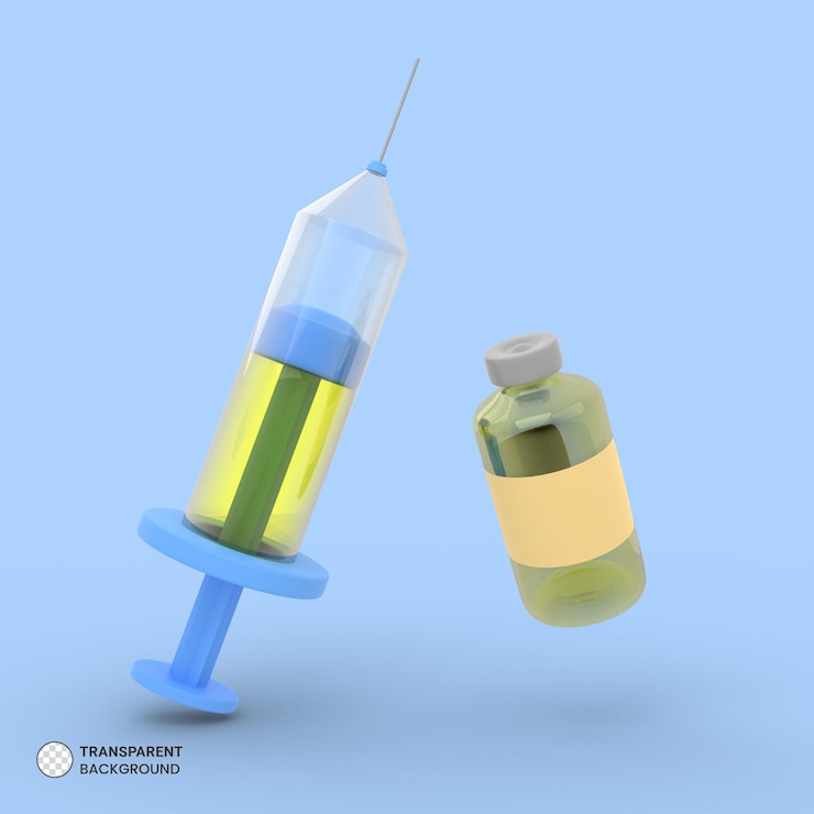 PSD gratuit icône de seringue médicale illustration de rendu 3d isolée