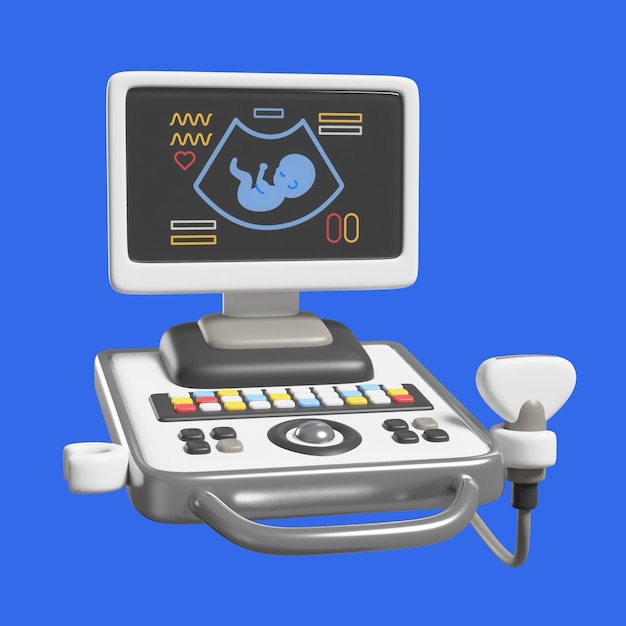 Icône de soins de santé 3D avec ultra scanner
